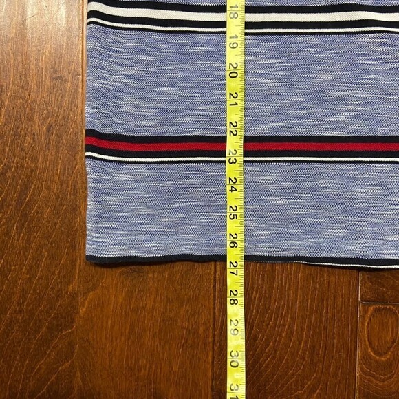 Cotton Traders Sport Vtg Ringer Polo Striped Blue Red White Men's Size Large - Picture 7 of 7